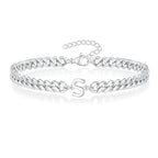 Couples Letter Initial Cuban Bracelet