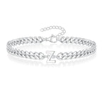 Couples Letter Initial Cuban Bracelet