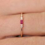Dainty & Baguette Diamond Ring
