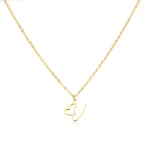 Dainty Heart Letter Initial Necklace