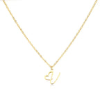 Dainty Heart Letter Initial Necklace