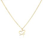 Dainty Heart Letter Initial Necklace