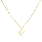 Dainty Heart Letter Initial Necklace