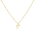 Dainty Heart Letter Initial Necklace