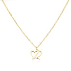 Dainty Heart Letter Initial Necklace
