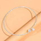 Diamond Heart Open Choker Necklace