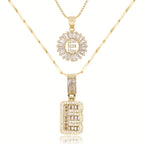 2pc 14k Diamond Letter Initial Necklaces