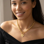 Paperclip Heart Letter Initial Choker Necklace