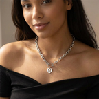 Paperclip Heart Letter Initial Choker Necklace
