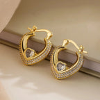 Glamorous Diamond Heart Earrings