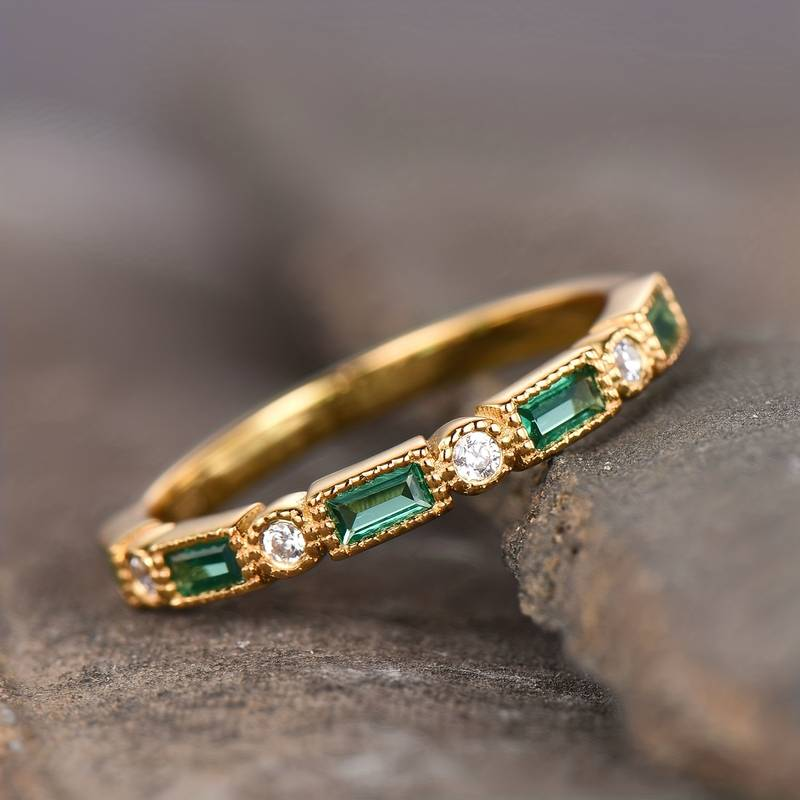 Alex - Green Inlaid Zirconia Ring