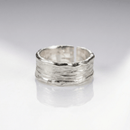 HANDMADE GOLD SILVER TWO TONE RING - (ADJUSTABLE)