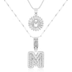 2pc 14k Diamond Letter Initial Necklaces