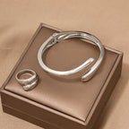 Modern Wrap Choker Necklace, Bracelet, Ring Set
