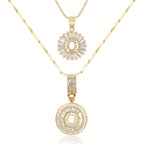 2pc 14k Diamond Letter Initial Necklaces
