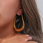 Pear Outlined Hoop Earrings