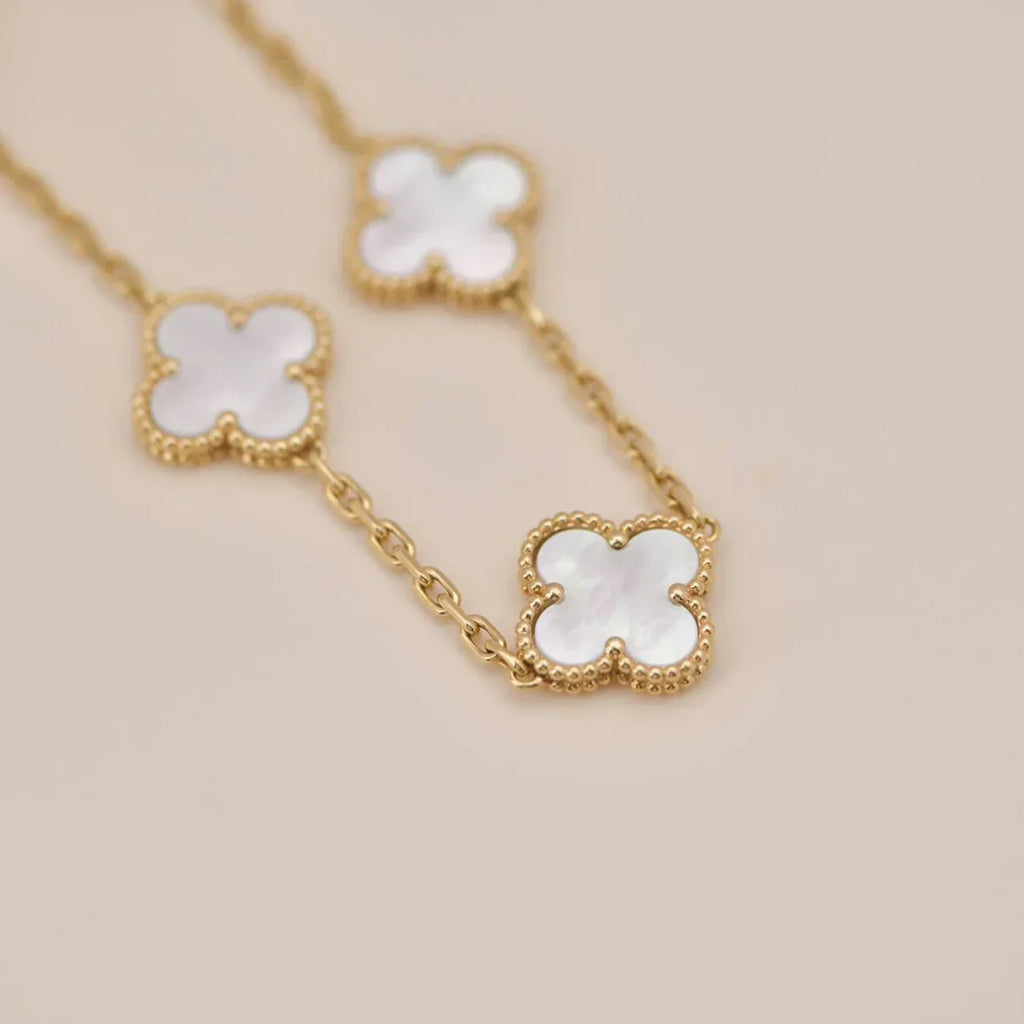 CLOVER WHITE PEARL MOP 5 MOTIF BRACELET COLLECTION
