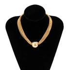 Posh Multi Layered Chain Ball Necklace and Bracelet