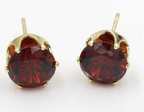 Ruby Round Stud Earrings
