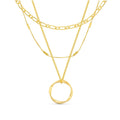 Classic Three Row Gold Necklace