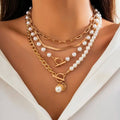Vintage Pearl & Snake Chain Necklace Set