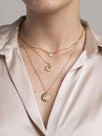 Sun and Moon Pendant Necklace Gold