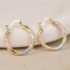 Triple Contrast Wrap Hoop Earrings