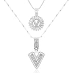 2pc 14k Diamond Letter Initial Necklaces