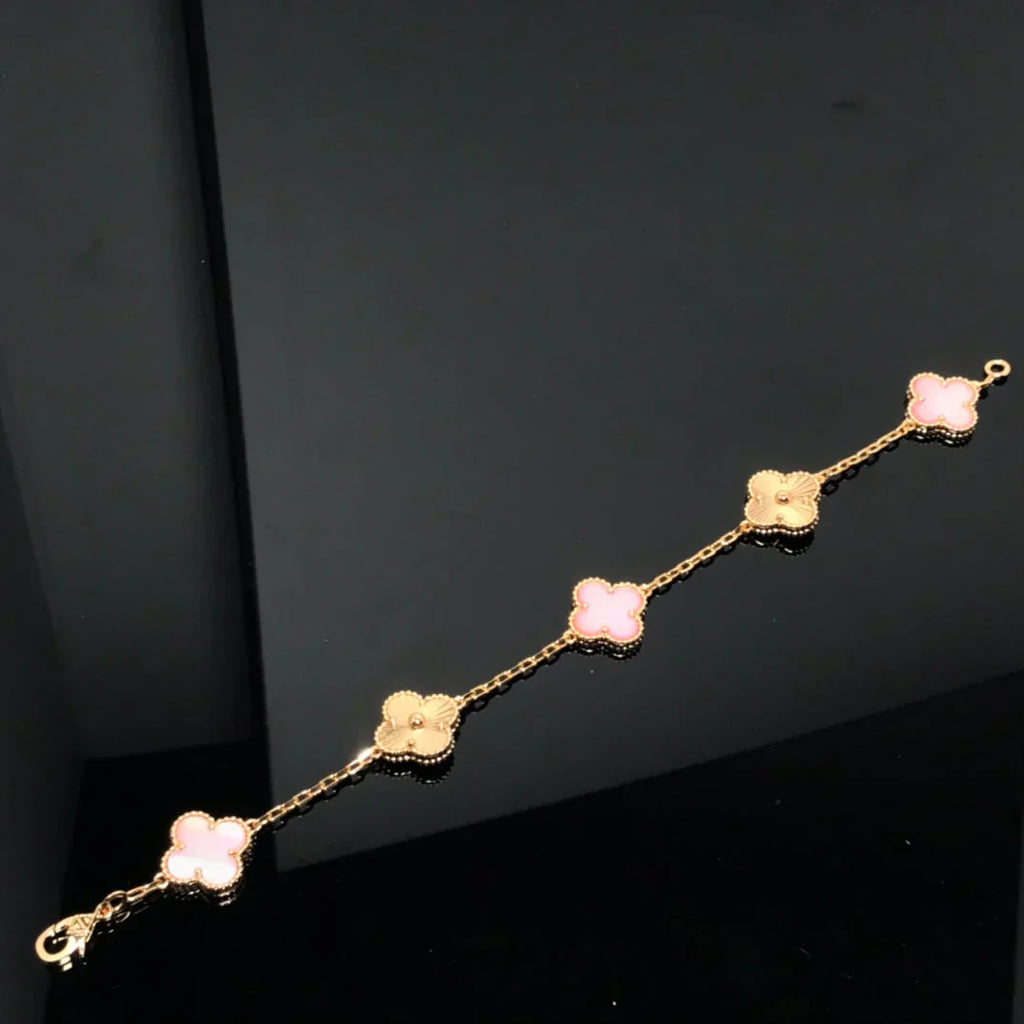 CLOVER 5 MOTIFS PINK MOP BRACELET COLLECTION