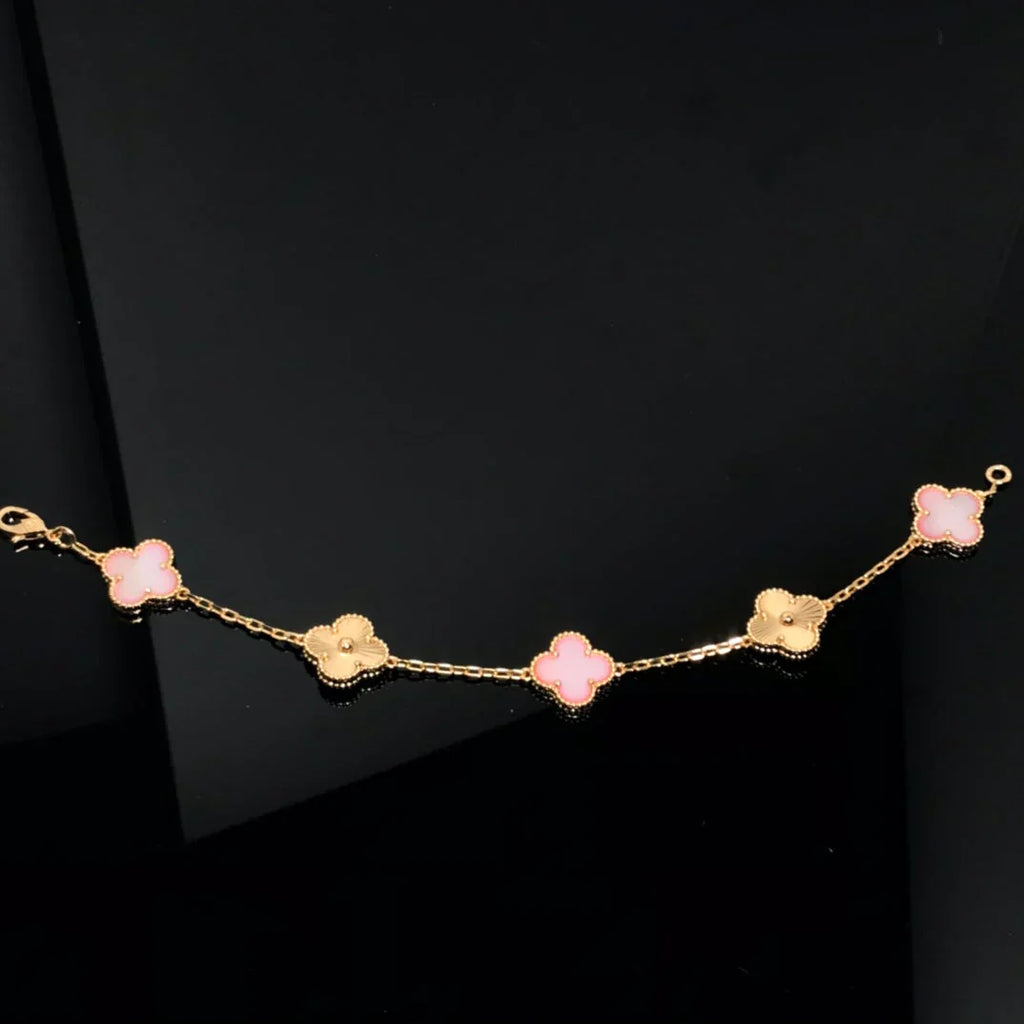 CLOVER 5 MOTIFS PINK MOP BRACELET COLLECTION