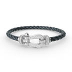 FORCE LARGE HORSESHOE FULL DIAMOND BRACELET SILVER