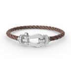 FORCE LARGE HORSESHOE FULL DIAMOND BRACELET SILVER