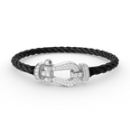 FORCE LARGE HORSESHOE FULL DIAMOND BRACELET SILVER