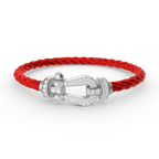 FORCE LARGE HORSESHOE FULL DIAMOND BRACELET SILVER