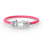 FORCE LARGE HORSESHOE FULL DIAMOND BRACELET SILVER