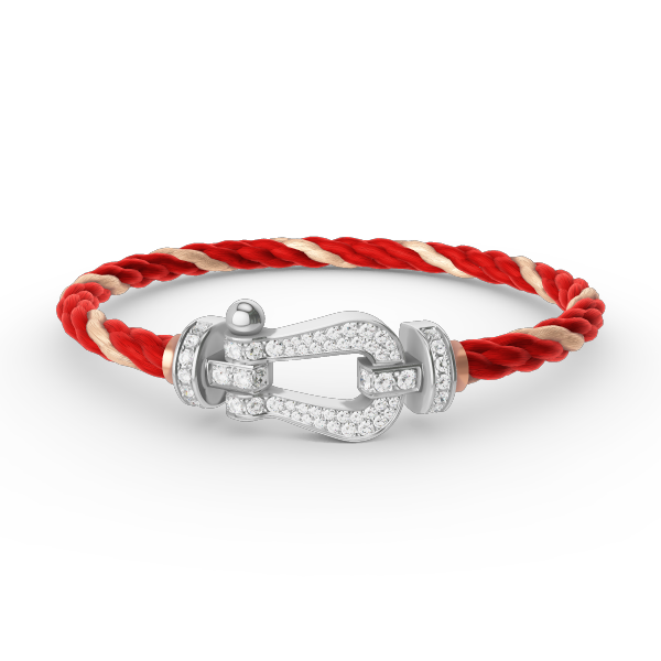 FORCE LARGE HORSESHOE FULL DIAMOND BRACELET SILVER