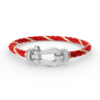 FORCE LARGE HORSESHOE FULL DIAMOND BRACELET SILVER