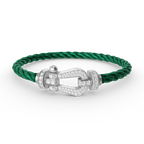 FORCE LARGE HORSESHOE FULL DIAMOND BRACELET SILVER