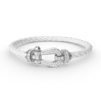 FORCE LARGE HORSESHOE FULL DIAMOND BRACELET SILVER